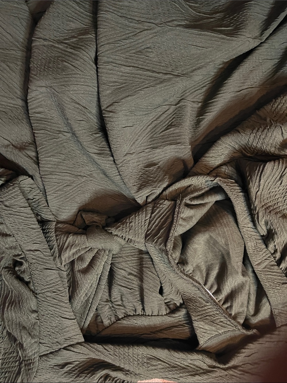 FREE PEOPLE Square Neck Olive Green Puff Sleeve Mini Dress - Picture 4 of 4
